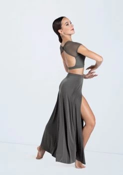 Weissman Matte Jersey Maxi Skirt 7 Weissman Matte Jersey Maxi Skirt -Dance Costume Store MT10463 gray S13081 gray 027 65506.1694572767