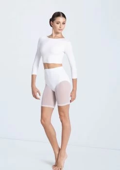 Weissman Power Mesh Biker Shorts -Dance Costume Store MT12224 white 14429 white 750 81989.1692402366