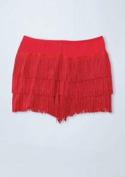 Weissman Fringe Shorts -Dance Costume Store MT3228 red offfigure 004 17943.1678891258