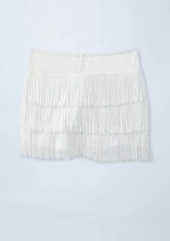 Weissman Fringe Shorts -Dance Costume Store MT3228 white offfigure 004 25950.1678891258