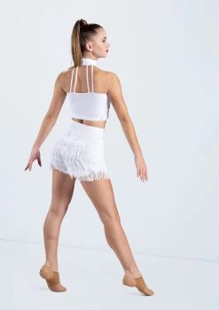 Weissman Fringe Mock Neck Crop Top 11 Weissman Fringe Mock Neck Crop Top -Dance Costume Store MT9321 MT12611 white 0074 22888.1678891263