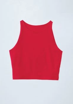 Weissman Cotton High Neck Crop Top -Dance Costume Store PT9424 red OffFigure 0992 11639.1678891442