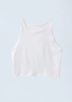 Weissman Cotton High Neck Crop Top -Dance Costume Store PT9424 white 0996 35645.1678891443