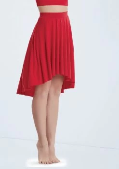 Weissman Matte Jersey Mid-Length Skirt -Dance Costume Store S10467 red 004 71546.1698718732