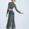 Weissman High Waist Mesh Maxi Skirt -Dance Costume Store S7823 pine 9336 61192.1678891489