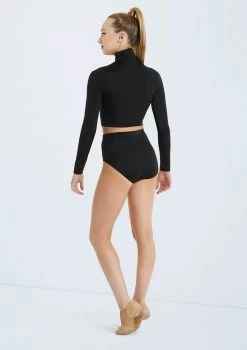 Weissman Lustre Long Sleeve Crop Top 10 Weissman Lustre Long Sleeve Crop Top -Dance Costume Store SH11072 black SH11074 black 128963 61636.1678891504