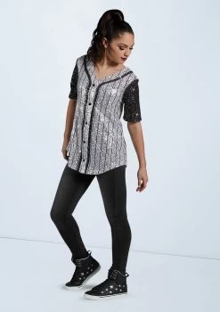Weissman Sequin Baseball Jersey -Dance Costume Store SQ11774 stripes 13145 29016.1678891704