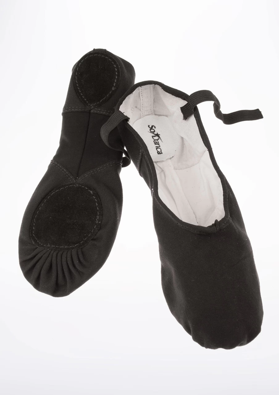 So Danca Canvas Men's Split Sole Ballet Shoe - Black 4 So Danca Canvas Men's Split Sole Ballet Shoe - Black - Image 2