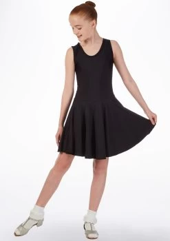 Tappers & Pointers Girl's Tank Ballroom And Latin Dress -Dance Costume Store ballroom1 tappers pointers tank ballroom and latin dress black front 19583.1678886265