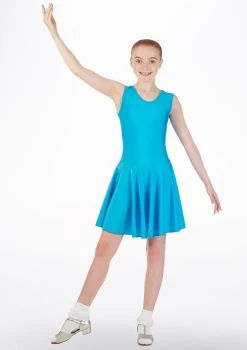 Tappers & Pointers Girl's Tank Ballroom And Latin Dress -Dance Costume Store ballroom1 tappers pointers tank ballroom and latin dress blue front T 89463.1692922066