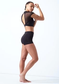 Bloch Ladder Trim Crop Top -Dance Costume Store bl ft5201 bloch ladder trim crop top black front no1 29153.1678925860
