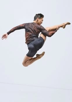 Ballet Rosa Mens Luca Long Sleeve Top -Dance Costume Store brluca black orange backmain 2 77910.1678881705
