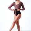 Ballet Rosa Soft Wrap Warm Up Top -Dance Costume Store brmai brown front 2 40738.1678926851