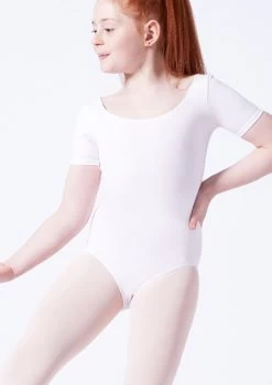 Capezio Class Kids Short Sleeve Leotard -Dance Costume Store cad400c white front t 69521.1698806133