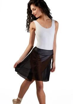 Ballet Rosa Pull On Mesh Dance Skirt -Dance Costume Store christiane ballet rosa pull on mesh dance skirt black front thumbnail T 79407.1698802532