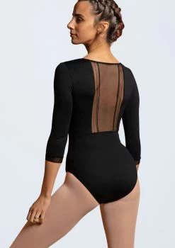 Intermezzo 3/4 Sleeve Ribbon Leotard -Dance Costume Store it31610 blk bmain t 50197.1698808414