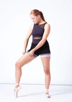 Intermezzo Charlotte Warmup Shorts -Dance Costume Store it5536 black front 1 89499.1697498601