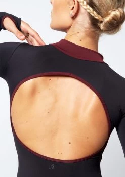 Move Dance Inspire Turtleneck Leotard -Dance Costume Store mo l0608 move dance inspire turtleneck leotard black front no3 50453.1678884077