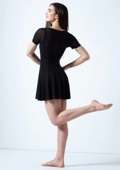 Move Dance Ceres Short Sleeve Lyrical Dress -Dance Costume Store mo r0217 move dance ceres short sleeve lyrical dress black back 13093.1678884645