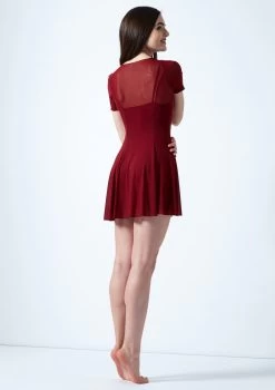 Move Dance Ceres Short Sleeve Lyrical Dress -Dance Costume Store mo r0217 move dance ceres short sleeve lyrical dress red back 79700.1678884645