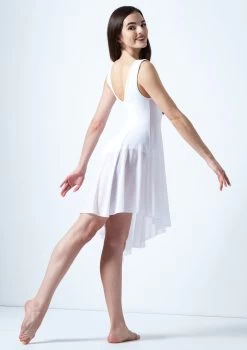 Move Dance Pandora Asymmetric Lyrical Dress 10 Move Dance Pandora Asymmetric Lyrical Dress -Dance Costume Store mo r0221 move dance pandora high neck lyrical dress white back 39341.1678884657