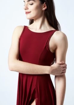 Move Dance Larissa High Split Lyrical Dress 11 Move Dance Larissa High Split Lyrical Dress -Dance Costume Store mo r0222 move dance larissa high split lyrical dress red front no1 88684.1678884660