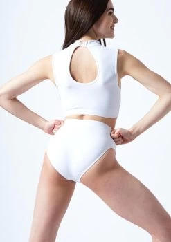 Move Dance Callisto Keyhole Crop Top -Dance Costume Store mo z0253 move dance callisto keyhole crop top white back thumbnail T 08448.1692921422