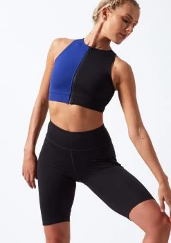Move Dance Envision Zip Front Crop Top -Dance Costume Store mo z0603 move dance envision zip front crop top blue front thumbnail T 01791.1696981188