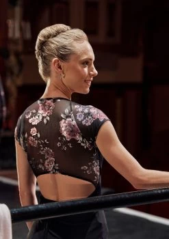 Move Dance Isadora Floral Zip Up Leotard -Dance Costume Store mol0634 black back 83646.1678884217