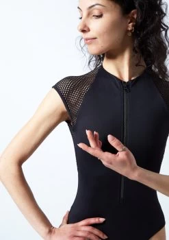 Move Dance Azealia Cap Sleeve Leotard 22 Move Dance Azealia Cap Sleeve Leotard -Dance Costume Store mol0651 blk close up front 1 33894.1678884236