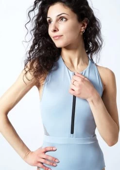 Move Dance Sally Zip Front Leotard 13 Move Dance Sally Zip Front Leotard -Dance Costume Store mol0652 paleblue close up front 1 87886.1678884242