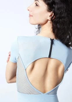 Move Dance Dolly Zip Back Leotard -Dance Costume Store mol0654 paleblue close up back 1 57362.1678884257