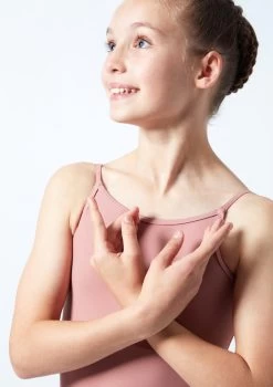 Move Dance Teen Arabella Low Back Leotard -Dance Costume Store mol5817 pnk close up front 1 52887.1678884486