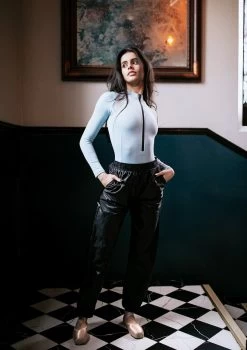 Move Dance Hattie Heat Retention Trouser -Dance Costume Store mop0410 black front 00439.1678884526