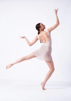 Move Dance Magnolia Gathered Mini Skirt -Dance Costume Store mor0031 latte back 65843.1681806927