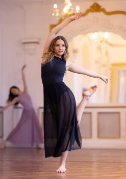 Move Dance Elise Long Skirt -Dance Costume Store mor0034 black front 3 74380.1690548972