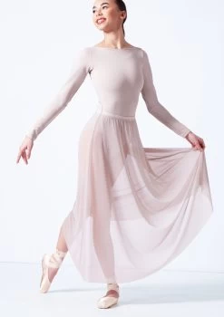 Move Dance Elise Long Skirt -Dance Costume Store mor0034 latte front t 32005.1690585995