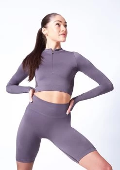 Move Dance Pippa Seamless Shorts -Dance Costume Store mor0504 sharkgrey close up front 10607.1684799005