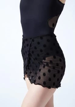 Move Dance Lydia Wrap Skirt -Dance Costume Store mor0639 black close up 1 87135.1696462301