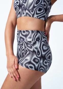Move Dance Astra High Waisted Shorts - Dimensions 9 Move Dance Astra High Waisted Shorts - Dimensions -Dance Costume Store mor0909 dim close up front 1t 26490.1686178262