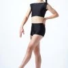 Move Dance Teen Carina High Waisted Dance Shorts -Dance Costume Store mor5811 blk front 1 15769.1678884780