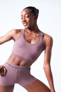 Move Dance Sovanna Crop Top 14 Move Dance Sovanna Crop Top -Dance Costume Store mos0601 orchid pink close up front 51004.1683070432