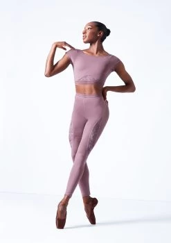 Move Dance Zorya Cap Sleeve Crop Top -Dance Costume Store mos0603 orchid pink front 1 95380.1683070441