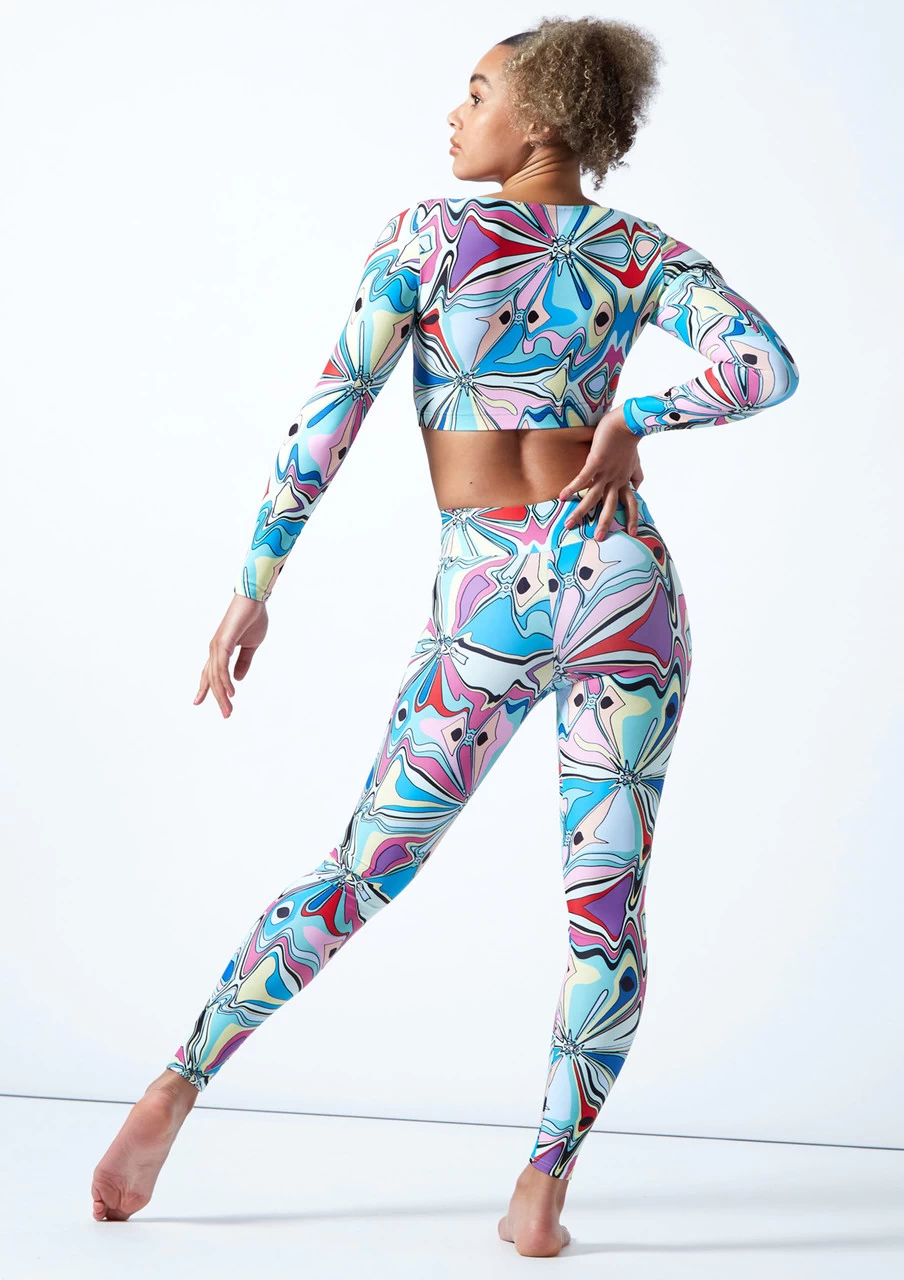 Move Dance Estella Square Neck Crop Top - Marble 5 Move Dance Estella Square Neck Crop Top - Marble - Image 3