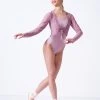 Move Dance Bella Mesh Tie Front Top 2 Move Dance Bella Mesh Tie Front Top -Dance Costume Store moz0040 frenchmauve front 1 12268.1681806972