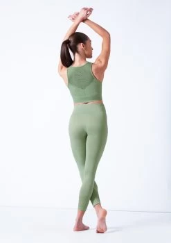 Move Dance Isabelle Seamless Tank Crop Top -Dance Costume Store moz0502 sage back 12435.1682378357