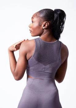 Move Dance Isabelle Seamless Tank Crop Top -Dance Costume Store moz0502 sharkgrey close up back 92842.1684799005