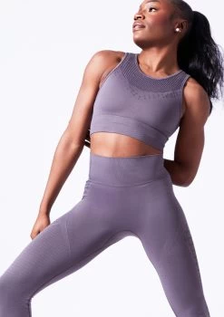 Move Dance Isabelle Seamless Tank Crop Top -Dance Costume Store moz0502 sharkgrey front t 71867.1698711910