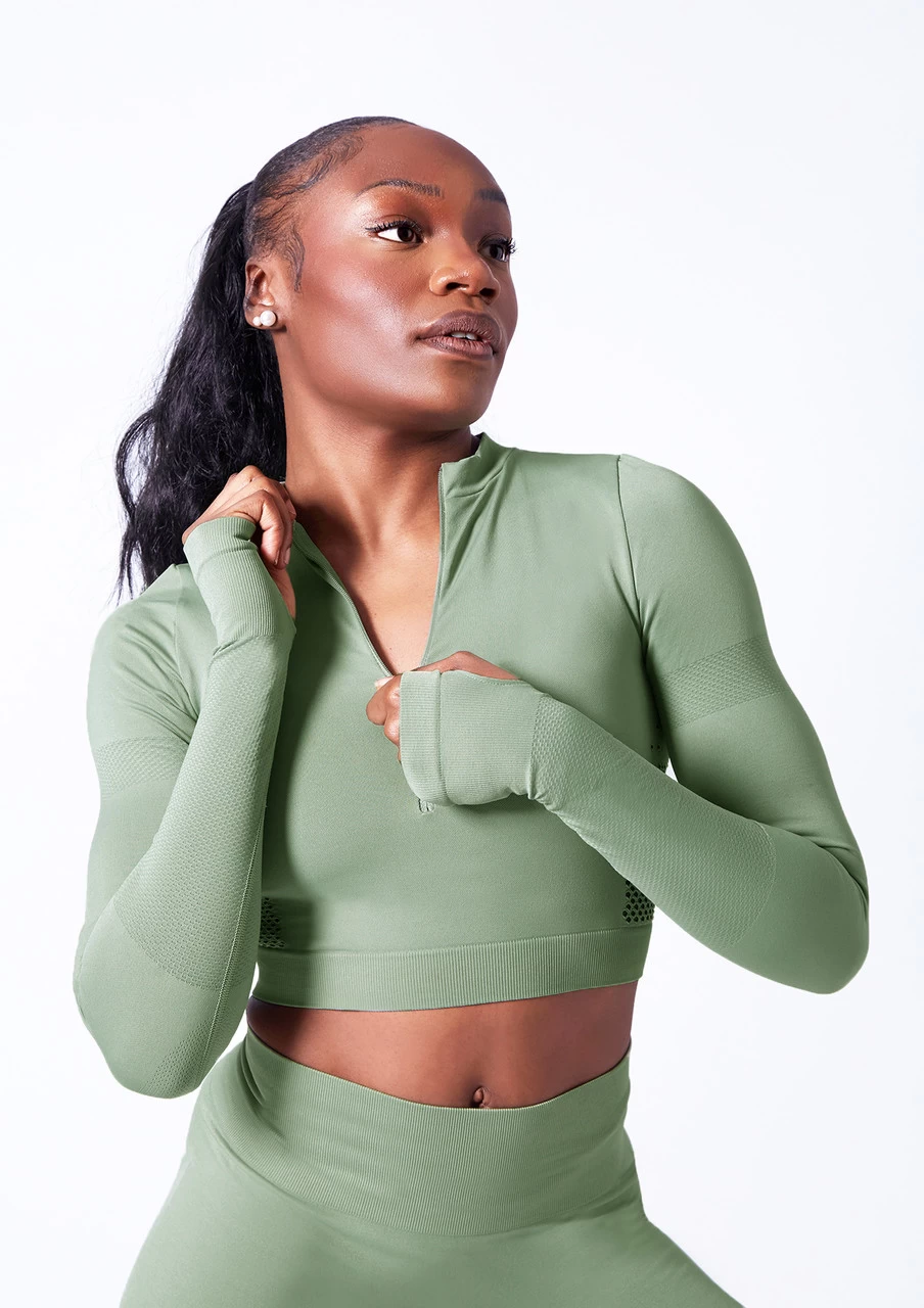Move Dance Orianna Seamless Zip Crop Top 4 Move Dance Orianna Seamless Zip Crop Top - Image 2