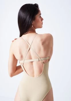 Move Dance Serena Seamless Bodysuit 33 Move Dance Serena Seamless Bodysuit -Dance Costume Store moz0510 sand close up back 1edit 59637.1690413293